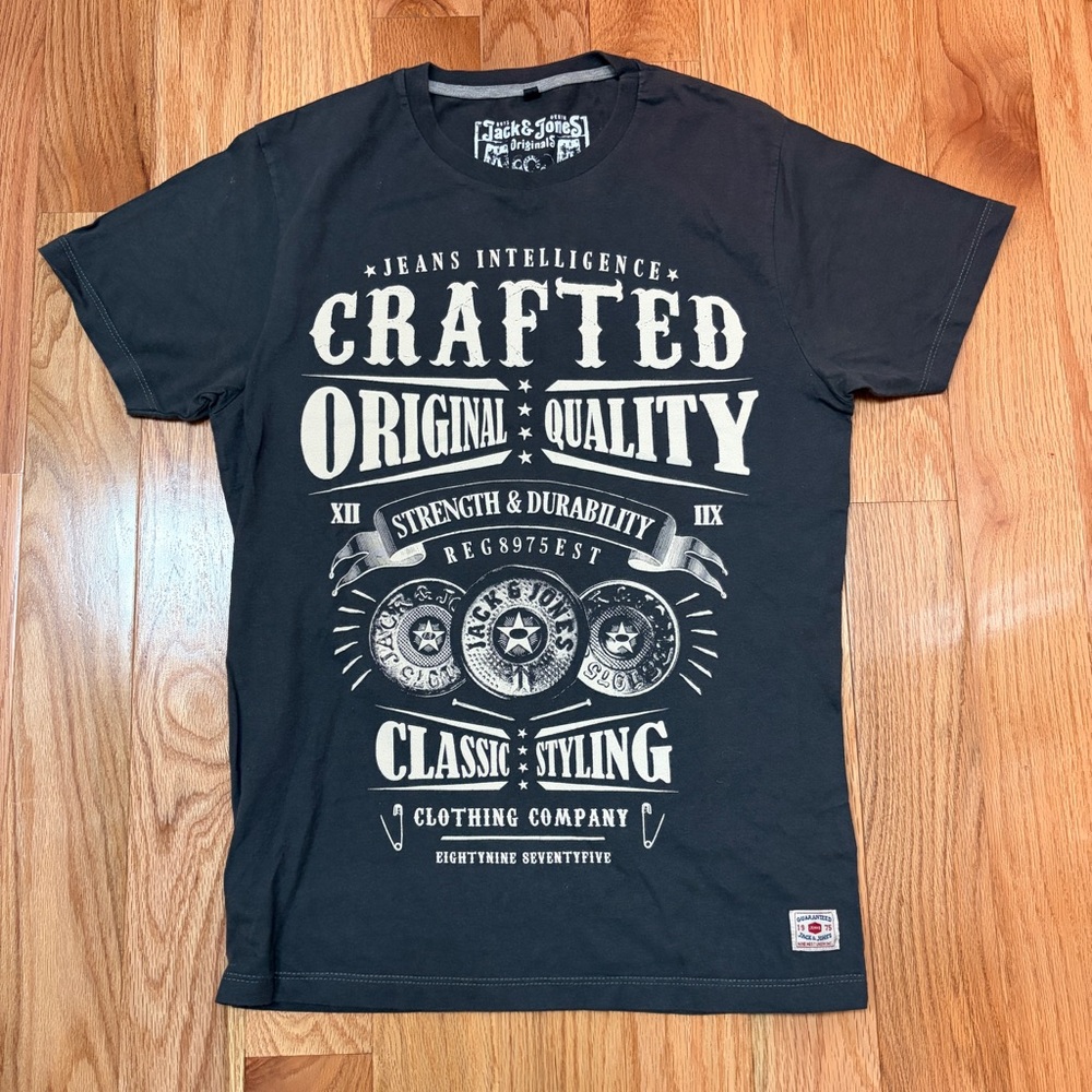 Jack & Jones Men's Dark Gray Graphic Tee